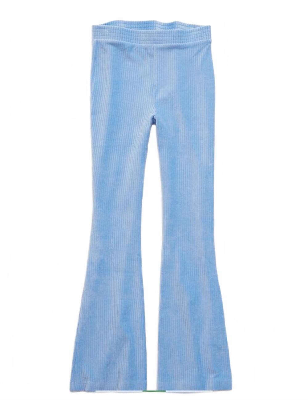 Aerie Groove On Sky Blue Velour Ribbed High Waisted Flare Pants Large - Picture 2 of 9